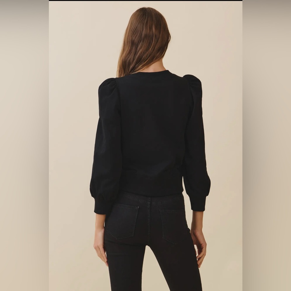 Stylish Black top with Silver Bow Accent - Picture 2 of 2